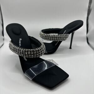 Alexander Wang Julie Embellished Stiletto Heels Black Size 38.5/ US 8.5